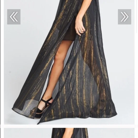 Show Me Your Mumu black and gold Maxi Dress - Picture 3 of 9